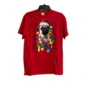 NWT Christmas pug (dog)red shirt size medium
